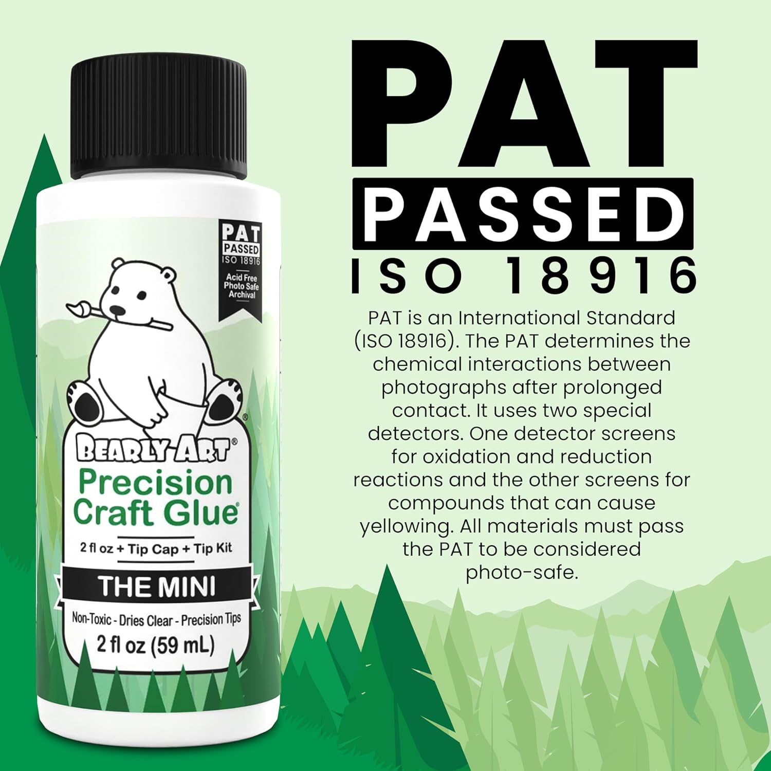 Bearly Art Precision Craft Glue - The Mini - 2fl oz with Tip Kit - Acid Free Archival - Strong Hold Adhesive - Ideal for Fine Paper Crafting Scrapbooking and Card Making - Made in USA - Image 5