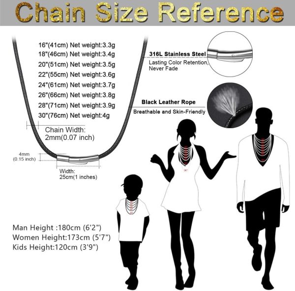 Waterproof Braided Leather Cord Chain Necklace, Men Women DIY Woven Wax Rope Chain for Pendant, Customize Available, 2/3mm Width, 16" 18" 20" 22" 24" 26" 28" 30" Length(with Gift Box) - Image 7