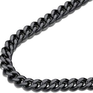 Men Curb Chain Necklace 18K Gold Plated/Stainless Steel/Black Chunky Double Tight Cuban Link Hip Hop Neck Chains for Men Boys 3.5MM/5MM/6MM/7MM/9MM/12MM 14''-30'' 8 Length Options (Send Gift Box)