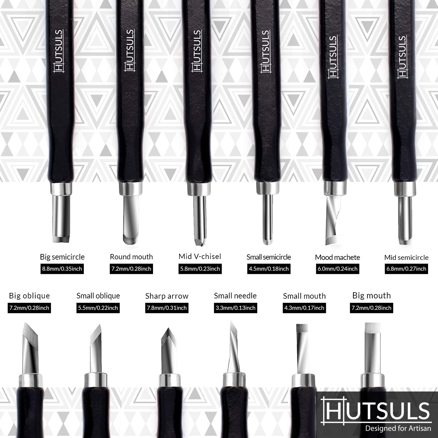 Hutsuls Wood Carving Tools Set - Easy to Use 12 pcs Mini Wood Chisel Beginner Wood Carving Kit for Adults & Kids Carving Kit Gift - Image 2